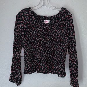 🌺2/$10 Smocked Floral Justice Long Sleeve